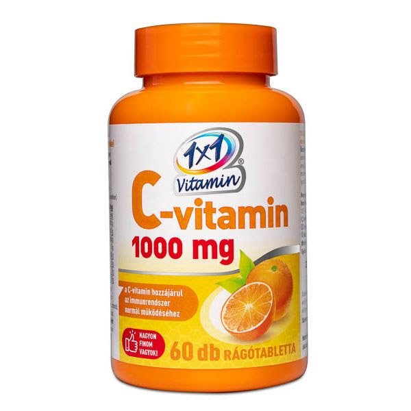 1x1 Vitamin C-vitamin 1000 mg narancs ízű rágótabletta (60x)