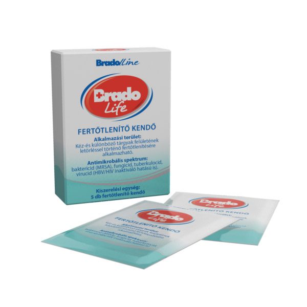 BradoLife fertőtlenítő kendő (5x)