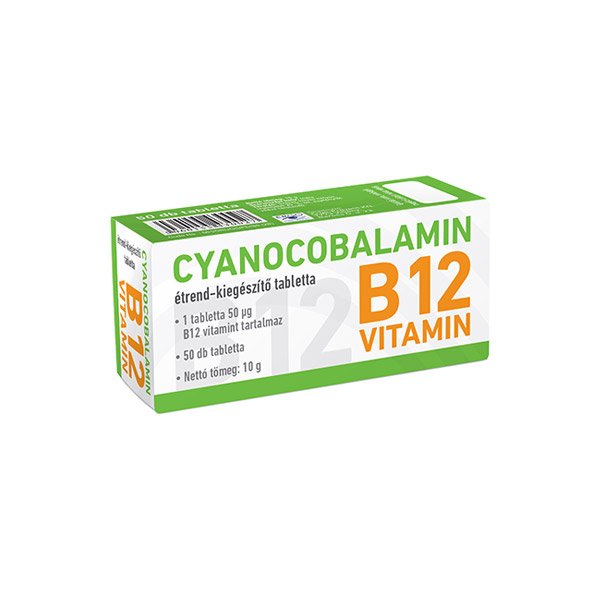 Cyanocobalamin B12 vitamin tabletta (50x)