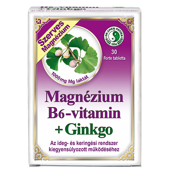 Dr. Chen Magnézium + B6-vitamin + Ginkgo Forte tabletta (30x)