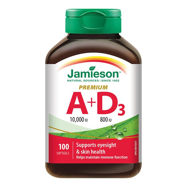 Jamieson A-vitamin + D3-vitamin Forte kapszula (100x)