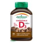 Jamieson D3-vitamin 1000 NE csokoládé ízű tabletta (100x)
