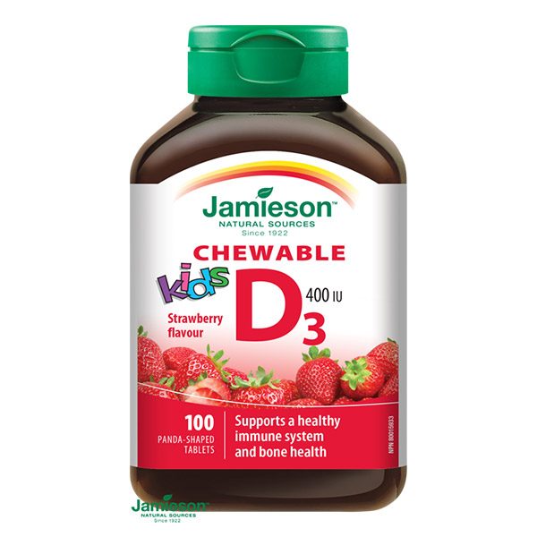 Jamieson D3-vitamin Kids 400 NE eper ízű tabletta (100x)