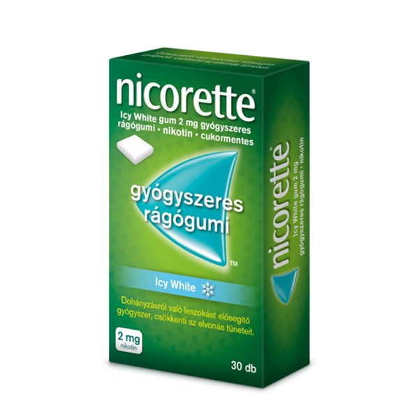 Nicorette Icy White Gum 2 mg gyógyszeres rágógumi (30x)