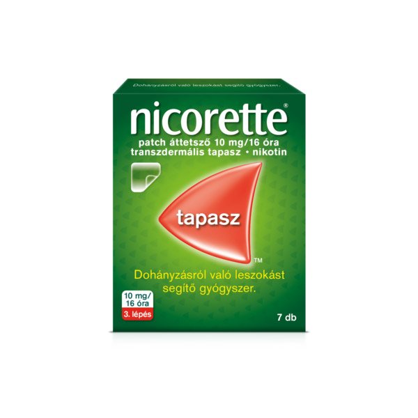 Nicorette patch áttetsző 10 mg/16 óra transzdermális tapasz (7x)