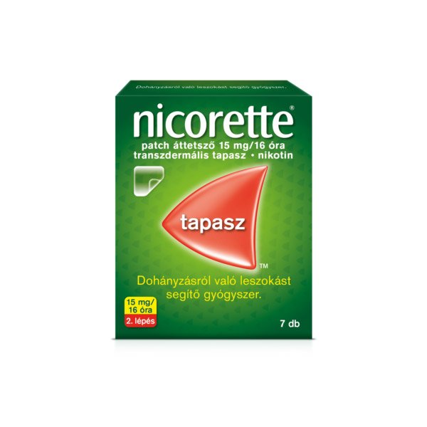 Nicorette patch áttetsző 15 mg/16 óra transzdermális tapasz (7x)