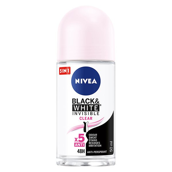 Nivea Black & White Invisible Clear izzadásgátló golyós dezodor (50ml)