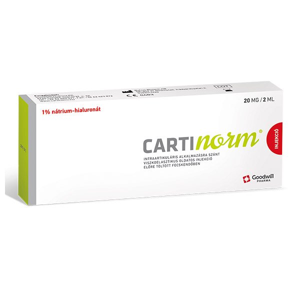 Cartinorm 20 mg/2 ml injekció 1x, Az ízületbe injektált gyógyszerek kenés céljából