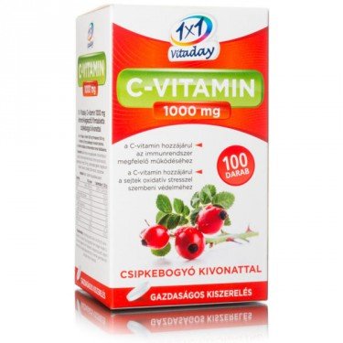 1x1 Vitaday C-vitamin 1000 Mg + Csipkebogyó Filmtabletta (100x ...