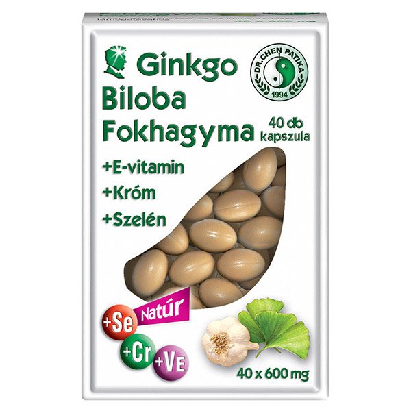 Dr. Chen Ginkgo Biloba és fokhagyma kapszula krómmal és szelénnel (40x)