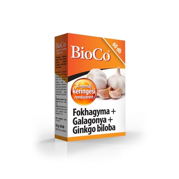 BioCo Fokhagyma + Galagonya + Ginkgo biloba tabletta (60x)