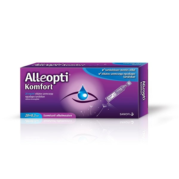 Alleopti Komfort 20 mg/ml oldatos szemcsepp egyadagos tartályban (20x)