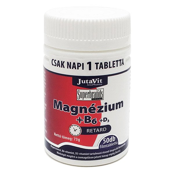 JutaVit Magnézium + B6 + D3-vitamin retard filmtabletta (50x)