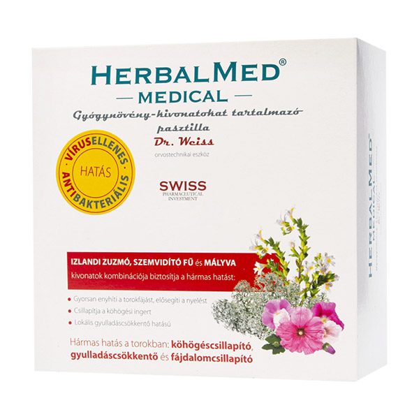 HerbalMed Medical gyógynövény-kivonatokat tartalmazó pasztilla (20x)