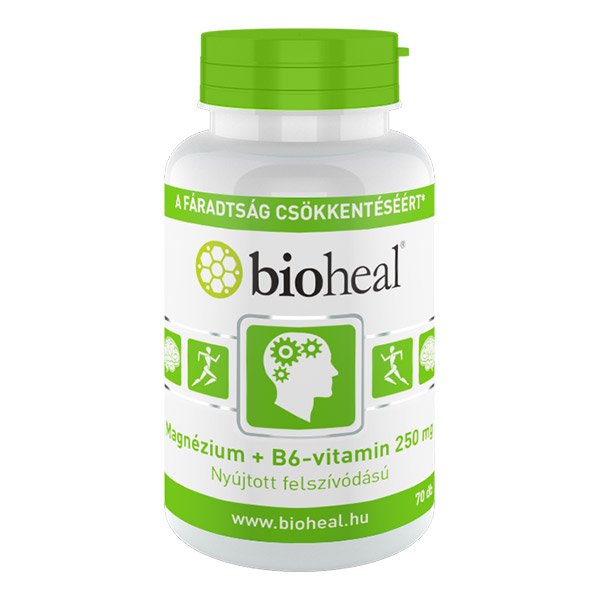 Bioheal Magnézium + B6-vitamin 250 mg szerves, nyújtott felszívódású filmtabletta (70x)