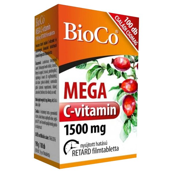 BioCo MEGA C-vitamin 1500 mg retard filmtabletta – Családi csomag (100x)
