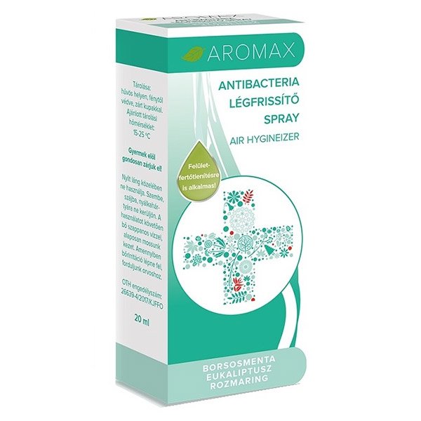 Aromax Antibacteria borsosmenta-eukaliptusz-rozmaring légfrissítő spray (20ml)
