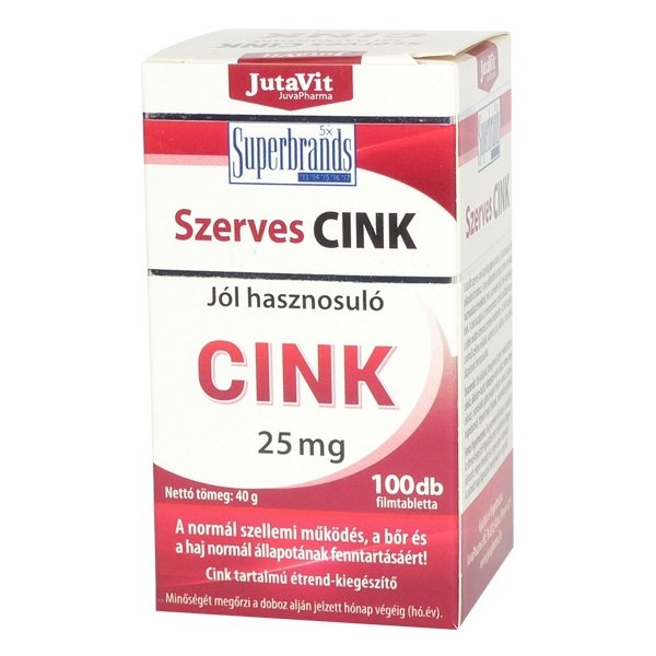 JutaVit Szerves cink 25 mg tabletta (100x)