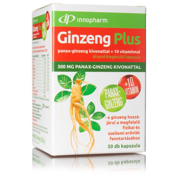 InnoPharm Ginzeng Plus panax-ginzeng kivonattal + 10 vitaminnal kapszula (50x)