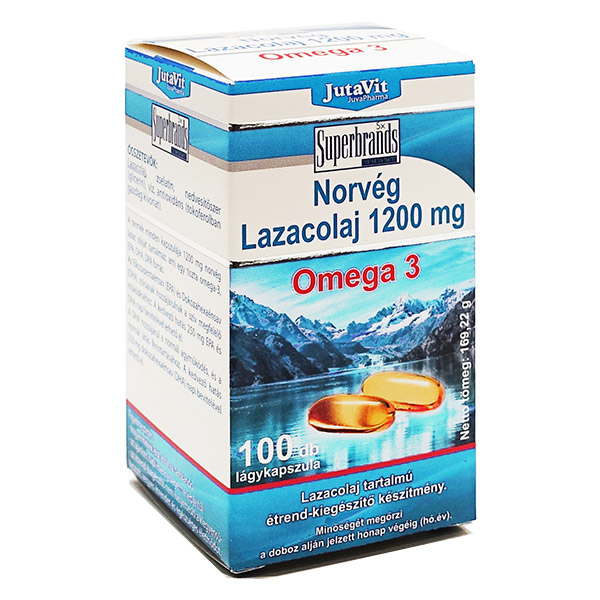JutaVit Norvég lazacolaj 1200 mg Omega-3 lágykapszula (100x)