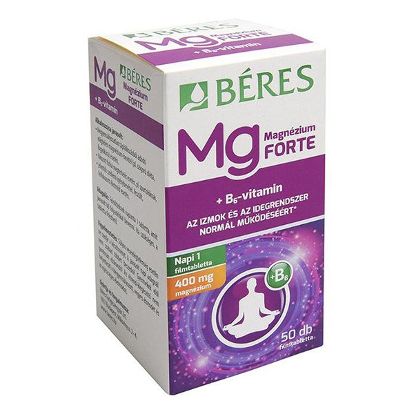 Béres Magnézium 400 mg + B6-vitamin Forte filmtabletta (50x)