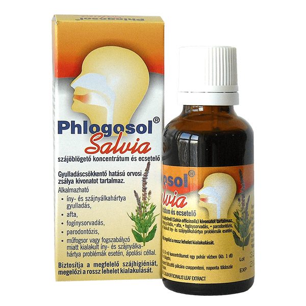Phlogosol Salvia szájöblögető koncentrátum és ecsetelő (30ml)