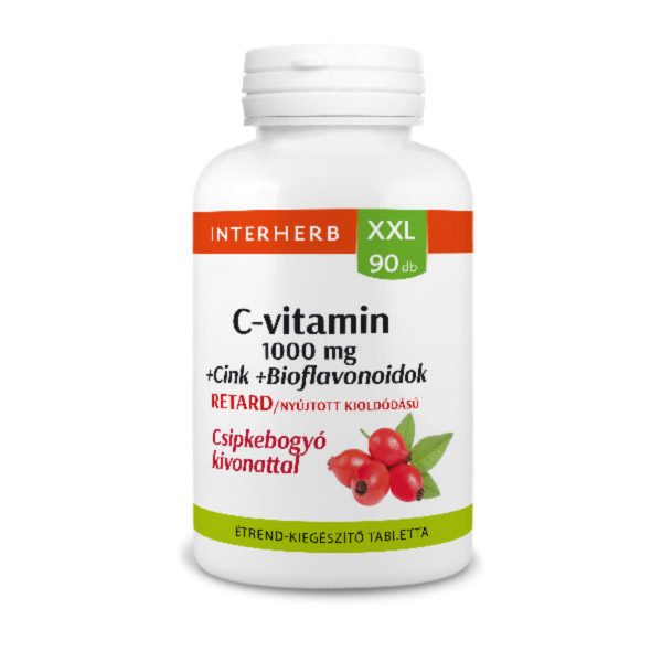 Interherb XXL C-vitamin 1000 mg + Cink + Bioflavonoidok kapszula (90x)