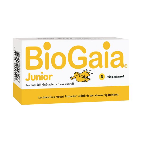 BioGaia Junior + D-vitamin narancs ízű rágótabletta (10x)