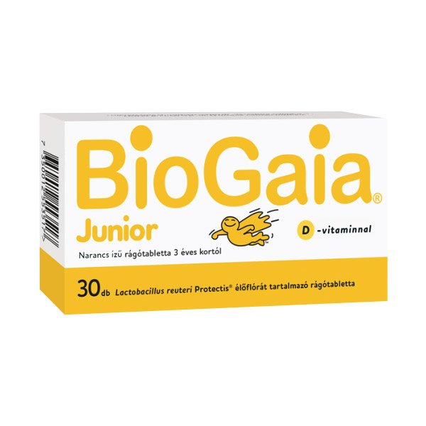 BioGaia Junior + D-vitamin narancs ízű rágótabletta (30x)