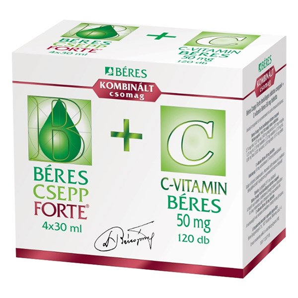 Béres Csepp Forte belsőleges oldatos cseppek + Béres C-vitamin 50mg tabletta kombinált csomag (120ml+120x)