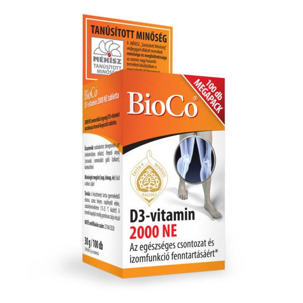 BioCo D3-vitamin 2000 NE Megapack tabletta (100x)
