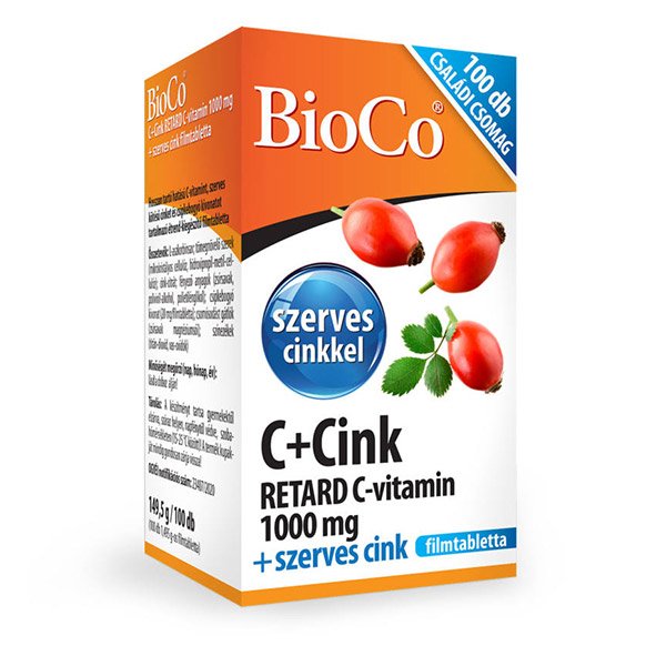 Bioco C+Cink Retard C-vitamin 1000 mg filmtabletta (100x)