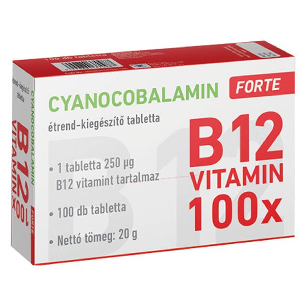Cyanocobalamin Forte B12 vitamin tabletta (100x)