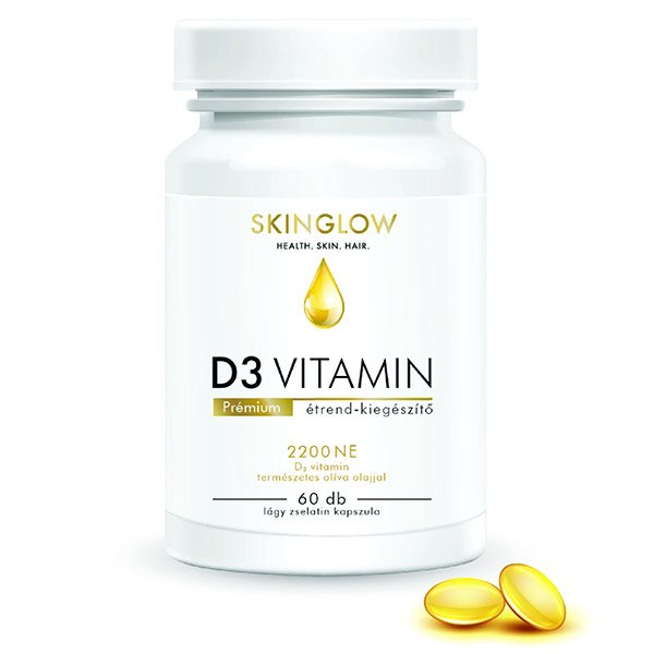 Skinglow D3 vitamin 2200 NE természetes olíva olajjal lágy zselatin kapszula (60x)