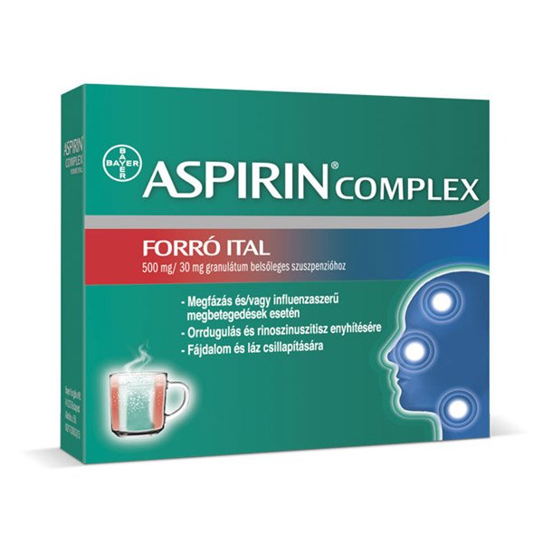 Aspirin Complex Forró Ital 500 mg/30 mg granulátum belsőleges szuszpenzióhoz (20x)