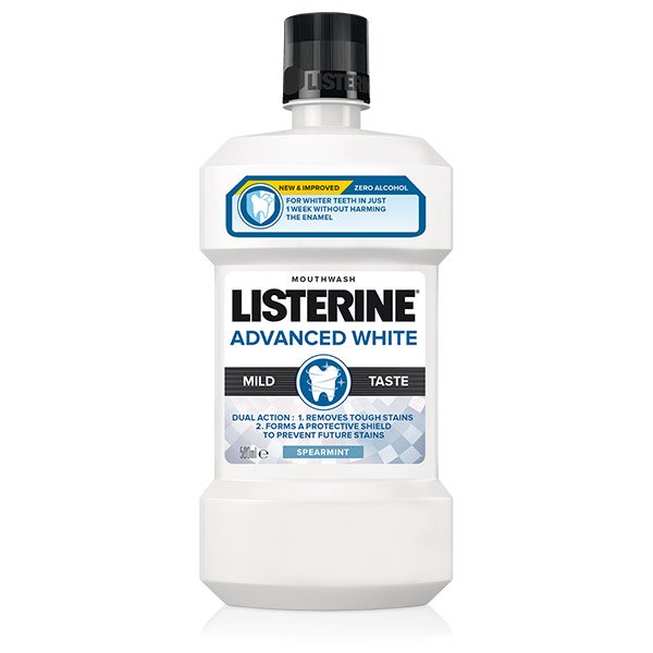 Listerine Advance White Mild Taste szájvíz (500ml)