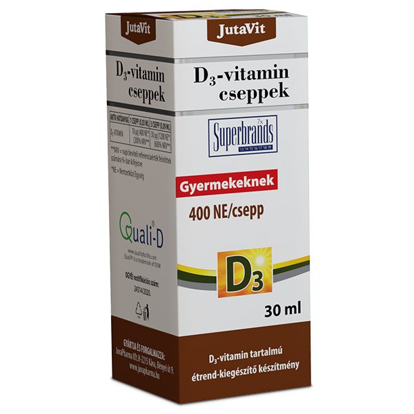 JutaVit D3-vitamin cseppek csecsemőknek, gyermekeknek (30ml)