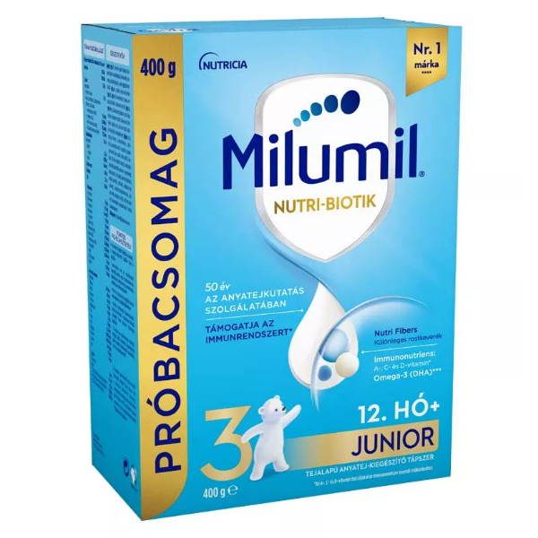 Milumil 3 Junior tejalapú anyatej-kiegészítő tápszer 12. hónapos kortól (400g)