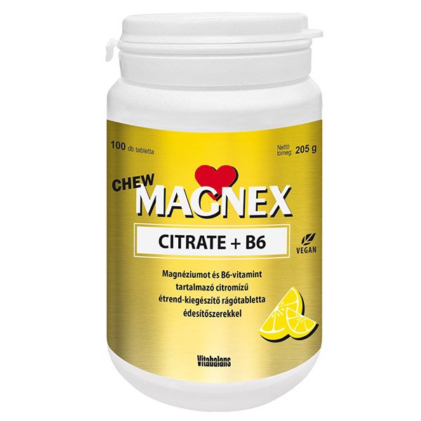 Vitabalans oy Magnex Citrate + B6 Chew rágótabletta (100x)