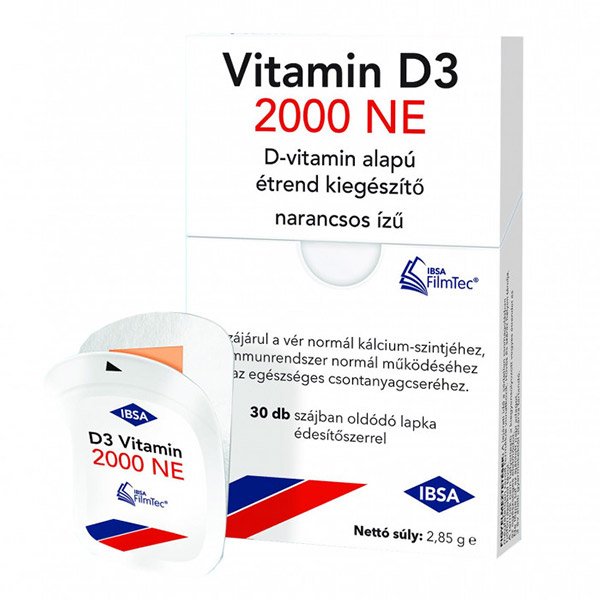 IBSA Vitamin D3 2000 NE szájban oldódó lapka (30x)