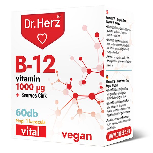 Dr. Herz B12 vitamin 1000 mcg + szerves cink kapszula (60x)