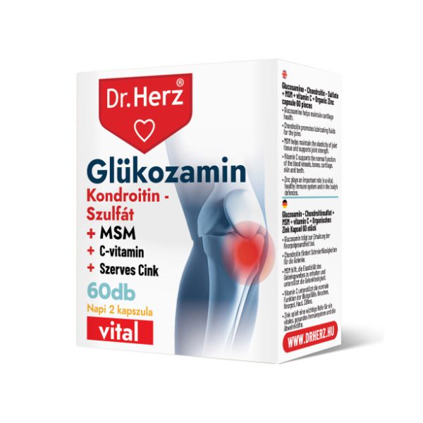 Dr. Herz Glükozamin+Kondroitin-szulfát+MSM kapszula – 60db
