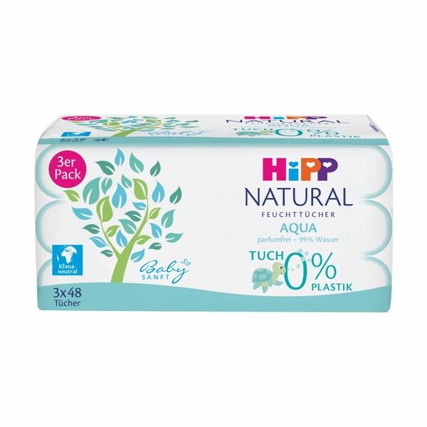 HiPP Babysanft Natural vízbázisú nedves törlőkendő (144x)