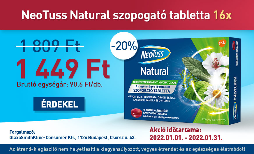 NeoTuss Natural szopogató tabletta (16x)