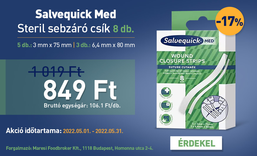 Salvequick Med Steril sebzáró csík (8x)