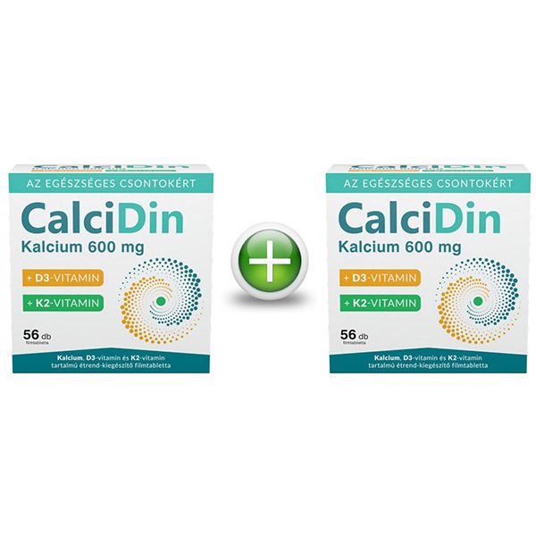 CalciDin Kalcium, D3-vitamin és K2-vitamin filmtabletta (Duo Pack - 56x+56x)