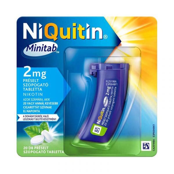 NiQuitin Minitab 2 mg préselt szopogató tabletta (20x)
