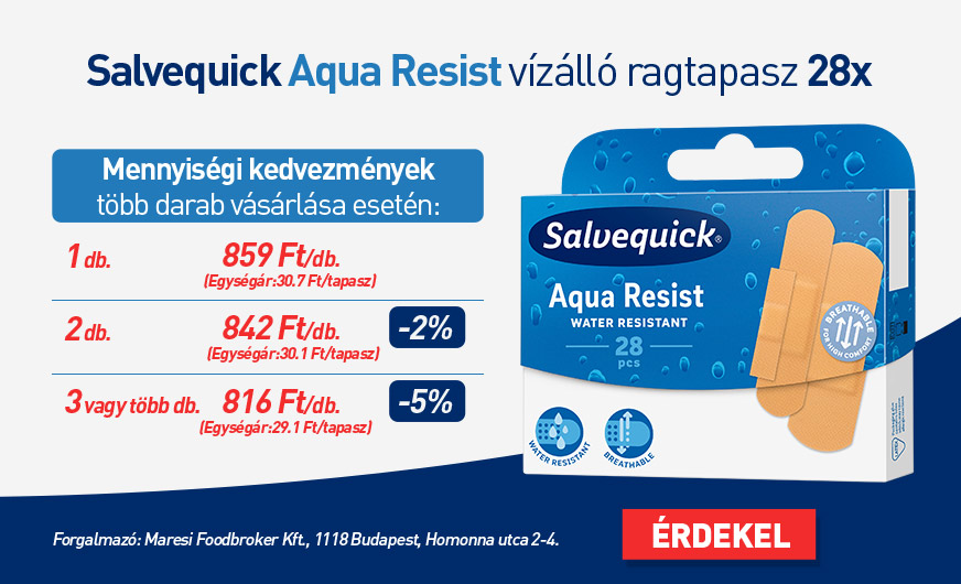 Salvequick Aqua Resist vízálló ragtapasz (28x)