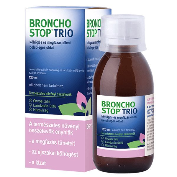 Bronchostop Trio köhögés és megfázás elleni oldat (120ml)