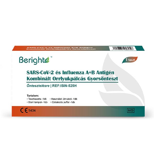 Beright SARS-CoV-2 és influenza A+B antigén gyorsteszt (1x)